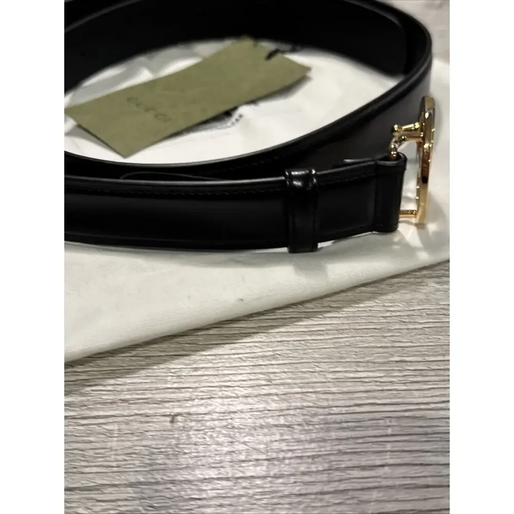 GUCCI Blondie Interlocking G leather belt Black Gold 95 / 38 - Picture 4 of 8
